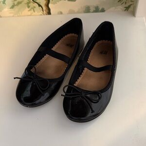 H&M Glossy Black Flats with Bow